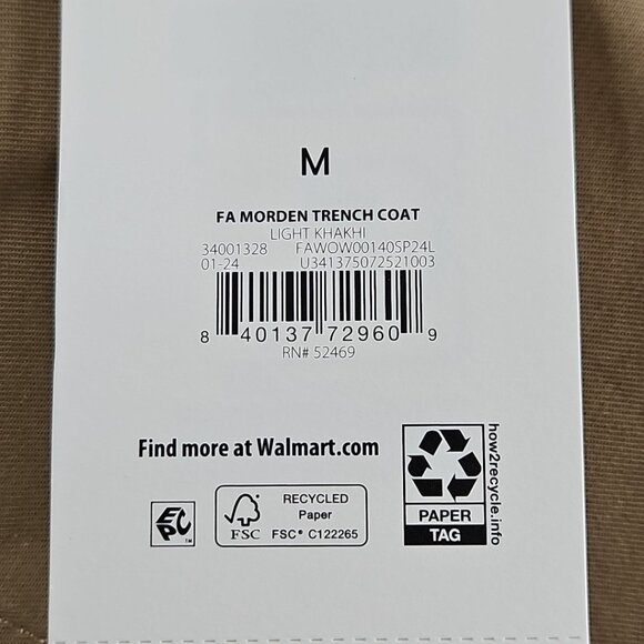 Free Assembly Modern Trench Coat Women's Medium NWT Light Khaki Belted NEW - Picture 8 of 16